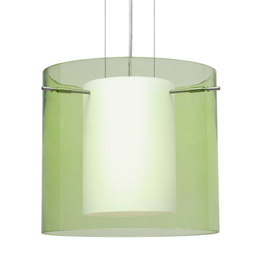 Pahu 12 stem pendant: Olive glass shade | Besa Lighting