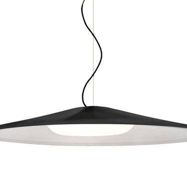 Swan cable pendant, Black shade, Black finish | Besa Lighting