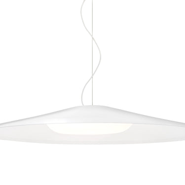 Swan cable pendant, White shade, White finish | Besa Lighting