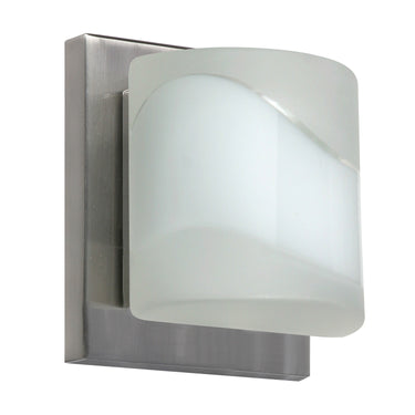 Paolo wall sconce: Opal Frost, Satin Nickel | Besa Lighting