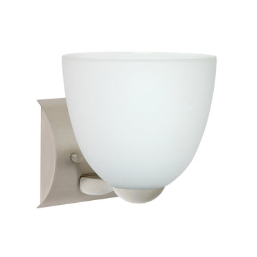 Sasha wall sconce: Opal Matte, Satin Nickel | Besa Lighting