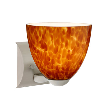 Sasha wall sconce: Amber Cloud, Satin Nickel | Besa Lighting