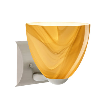 Sasha wall sconce: Honey, Satin Nickel | Besa Lighting