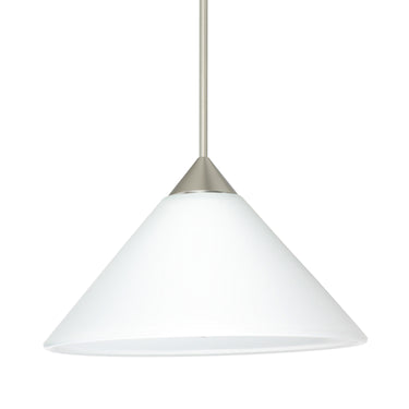 Kona cord mini pendant: White, Satin Nickel | Besa Lighting