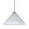 Kona cord mini pendant: Marble, Satin Nickel | Besa Lighting
