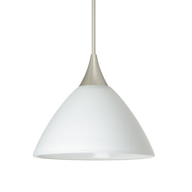 Domi cord mini pendant: White, Satin Nickel | Besa Lighting