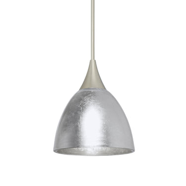 Divi cord mini pendant: Silver Foil, Satin Nickel | Besa Lighting