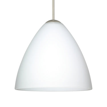 Mia cord mini pendant: Opal Matte, Satin Nickel | Besa Lighting