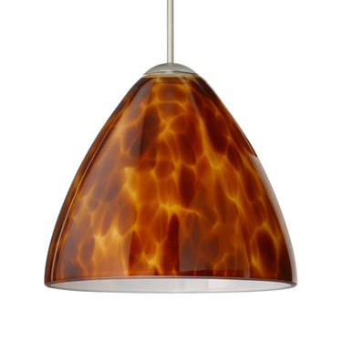 Mia cord mini pendant: Amber Cloud, Satin Nickel | Besa Lighting