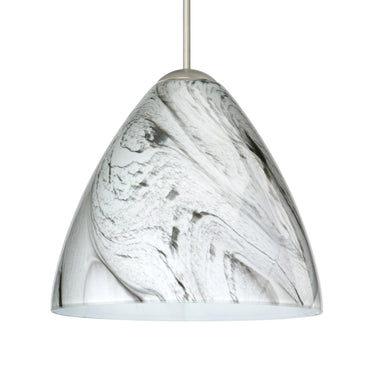 Mia cord mini pendant: Marble Grigio, Satin Nickel | Besa Lighting