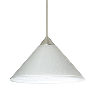 Kona cord mini pendant: White Starpoint, Satin Nickel | Besa Lighting