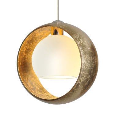 Pogo cord mini pendant: Gold/Inner Gold Foil, Satin Nickel | Besa Lighting