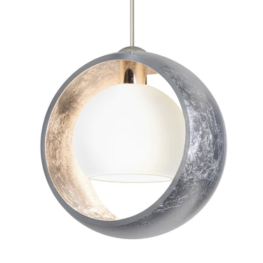 Pogo cord mini pendant: Silver/Inner Silver Foil, Satin Nickel | Besa Lighting