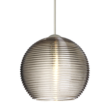 Kristall 6 cord mini pendant: Smoke, Satin Nickel | Besa Lighting