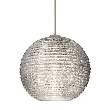 Kristall 6 cord mini pendant: Glitter, Satin Nickel | Besa Lighting