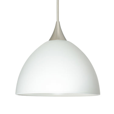 Brella cord mini pendant: White, Satin Nickel | Besa Lighting