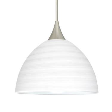 Brella cord mini pendant: Chalk, Satin Nickel | Besa Lighting