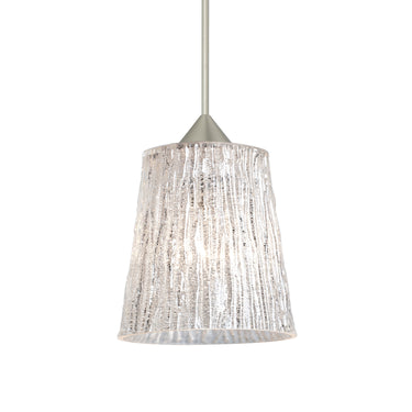 Nico 4 cord mini pendant: Glitter Stone, Satin Nickel | Besa Lighting