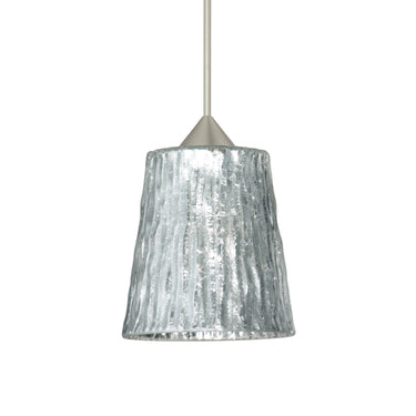 Nico 4 cord mini pendant: Stone Silver Foil, Satin Nickel | Besa Lighting