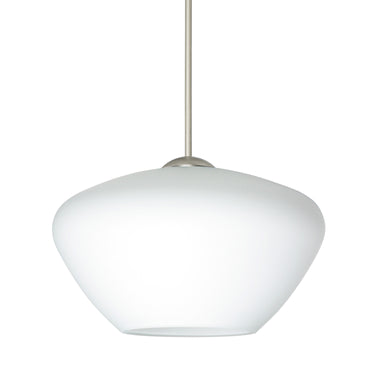 Peri cord mini pendant: Opal Matte, Satin Nickel | Besa Lighting