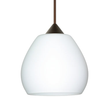 Tay Tay cord mini pendant: Opal Matte, Satin Nickel | Besa Lighting