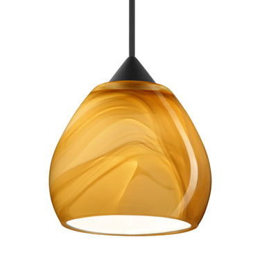 Tay Tay cord mini pendant: Honey, Satin Nickel | Besa Lighting