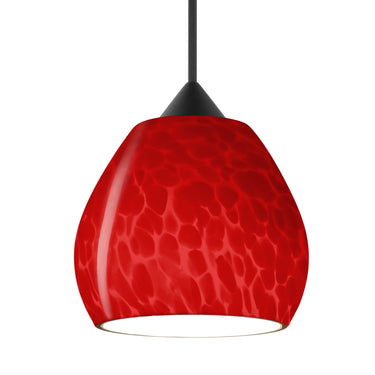 Tay Tay cord mini pendant: Red Cloud, Satin Nickel | Besa Lighting