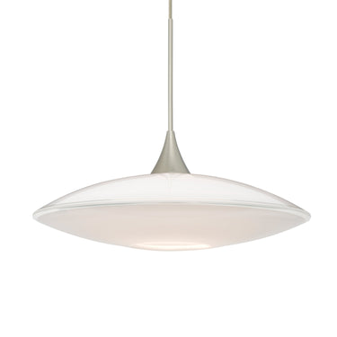 Spazio cord mini pendant: Opal Glossy, Satin Nickel | Besa Lighting