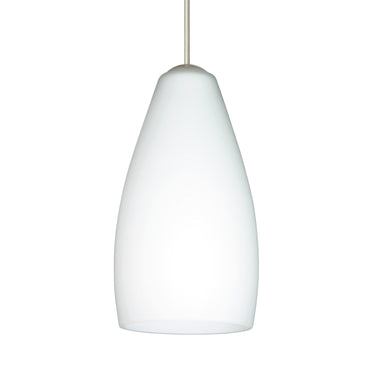 Karli cord mini pendant: Opal Matte, Satin Nickel | Besa Lighting