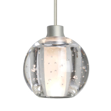 Boca 5 cord mini pendant: Bubble, Satin Nickel | Besa Lighting