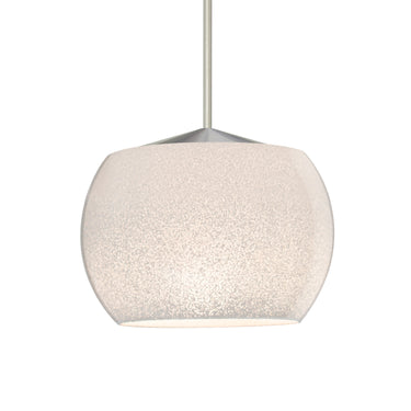 Keno cord mini pendant: White Sand, Satin Nickel | Besa Lighting