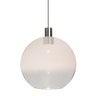 Newton 8 globe in Milky White/Clear glass, satin nickel | Besa Lighting