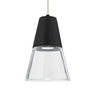 Timo 6 cord mini pendant: Clear/Black, Satin Nickel | Besa Lighting