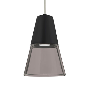 Timo 6 cord mini pendant: Smoke/Black, Satin Nickel | Besa Lighting