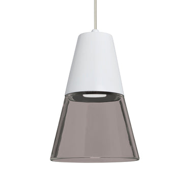 Timo 6 cord mini pendant: Smoke/White, Satin Nickel | Besa Lighting
