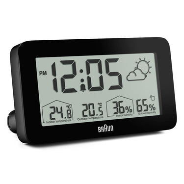 Braun BC13 Digital Weather Station & Alarm Clock in Black – view 3