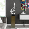 Finesse Decor Flame 65" Tall Floor Sculpture Chrome with Gray Stand