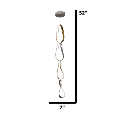 Finesse Decor Prague Vertical Chandelier Gold and Chrome