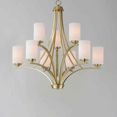 Maxim Lighting Deven 9-Light Chandelier Satin Brass