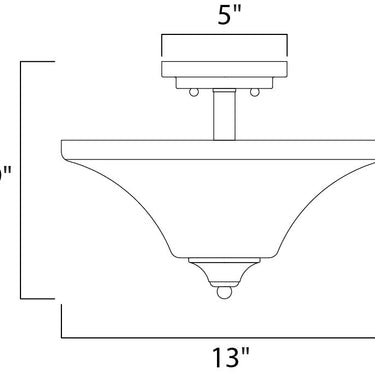 Maxim Lighting Aurora 2-Light Semi-Flush Mount Satin Nickel