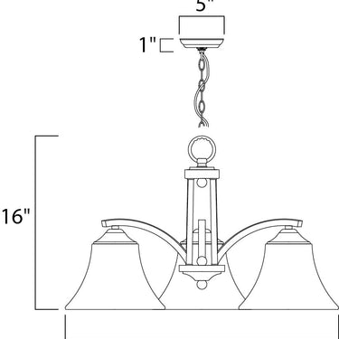 Maxim Lighting Aurora 3-Light Chandelier Satin Nickel