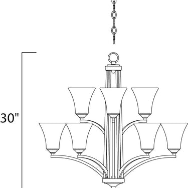 Maxim Lighting Aurora 9-Light Chandelier Satin Nickel