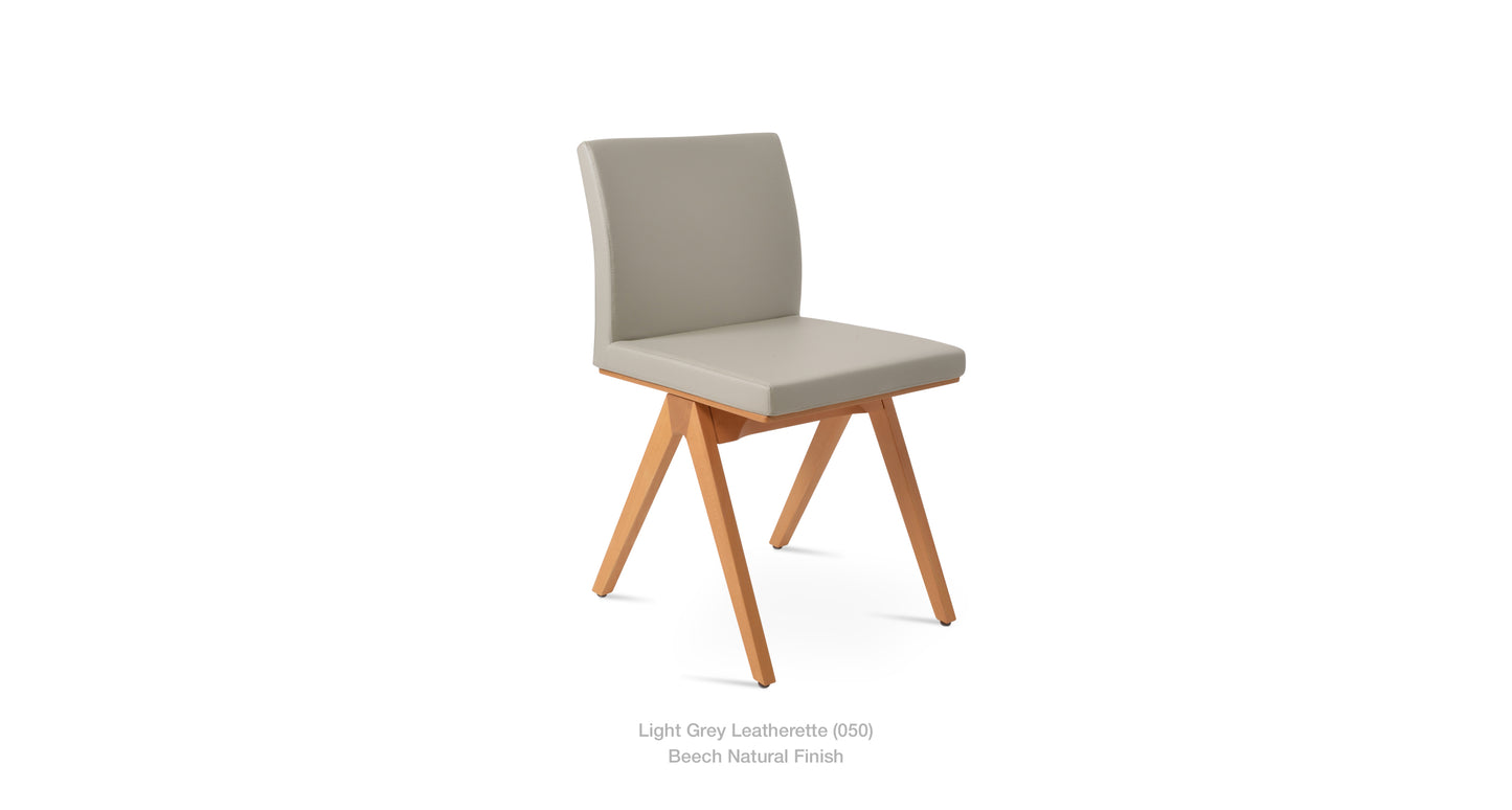 Soho Concept Aria Fino Wood Dining Chair Leather | Loftmodern 3