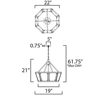 Maxim Lighting Montauk 4-Light Chandelier Black