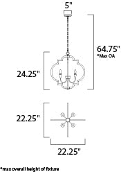Maxim Lighting Crest 4-Light Chandelier Oil Rubbed Bronze/Antique Brass