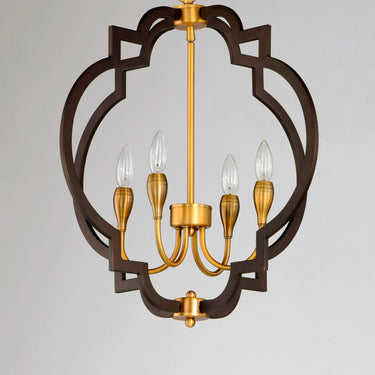 Maxim Lighting Crest 4-Light Chandelier Oil Rubbed Bronze/Antique Brass