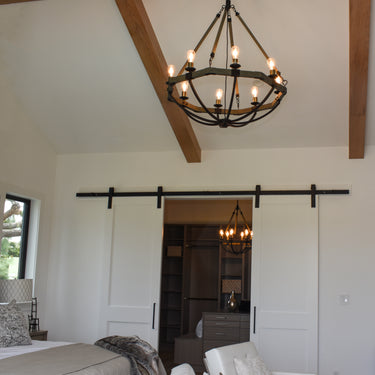 Maxim Lighting Lodge 6-Light Chandelier Weathered Oak/Bronze