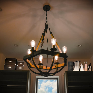 Maxim Lighting Lodge 6-Light Chandelier Weathered Oak/Bronze