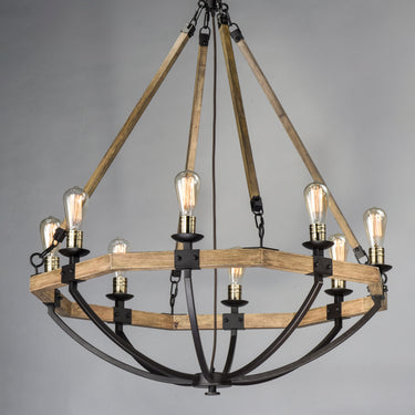 Maxim Lighting Lodge 8-Light Chandelier Weathered Oak/Bronze