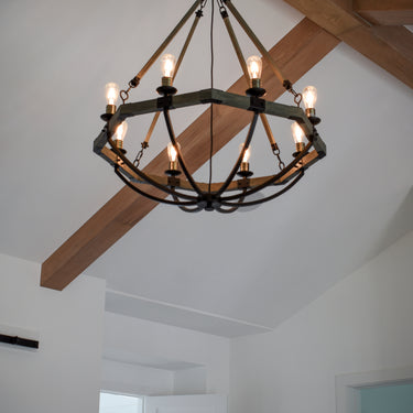 Maxim Lighting Lodge 8-Light Chandelier Weathered Oak/Bronze